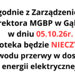 INFORMACJA! W DNIU 28.08.2026 (PIĄTEK) WYPOŻYCZALNIA NIECZYNNA- PRACE GOSPODARCZO- SPRZĄTAJĄCE