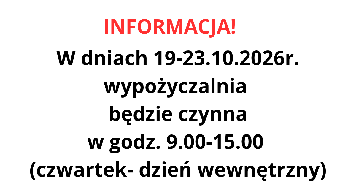 Informacja dla Czytelnika