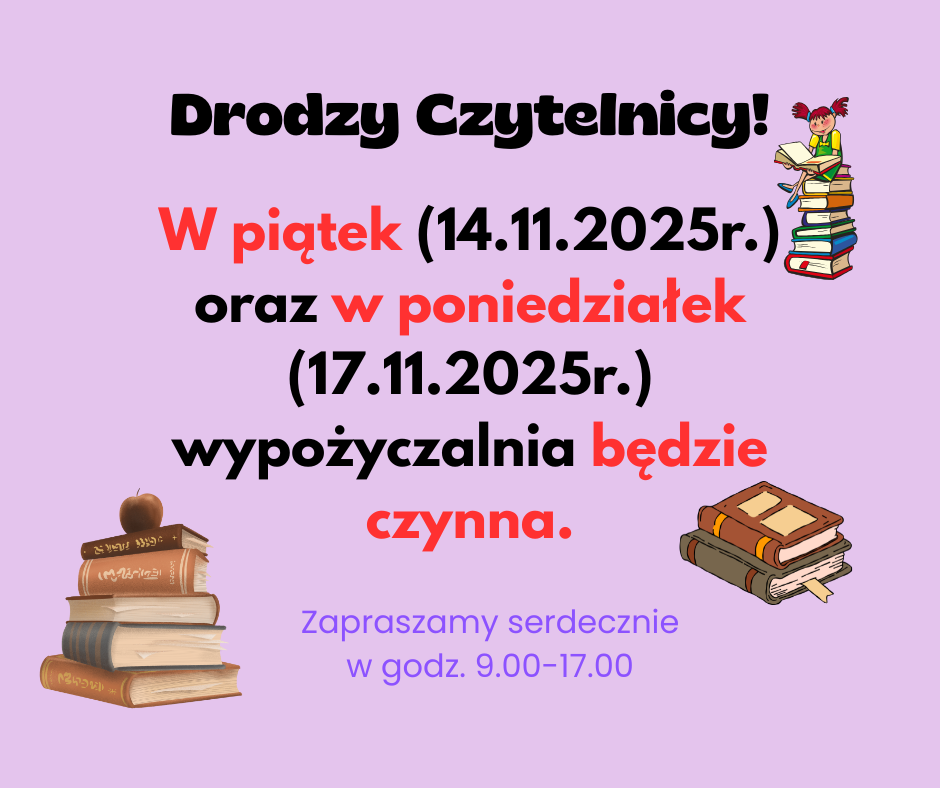 Informacja dla Czytelników MGBP w Gąbinie