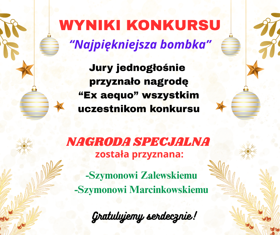 Wyniki konkursu „Najpiękniejsza bombka”