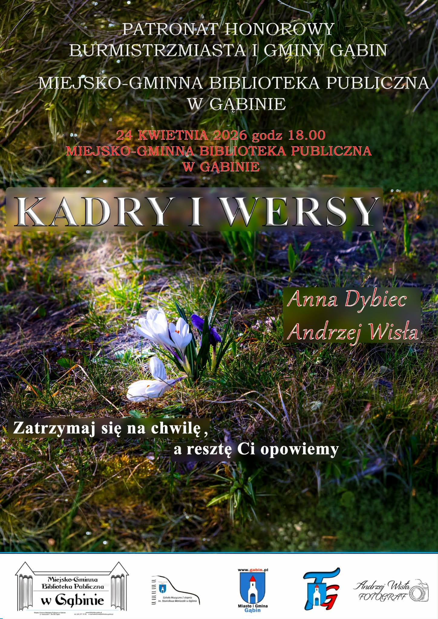 Wernisaż Pani Anny Dybiec i Pana Andrzeja Wisły pt. „Kadry i wersy”- zaproszenie